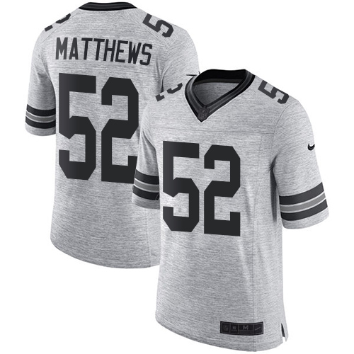 Nike Packers #52 Clay Matthews Gray Men's Stitched NFL Limited Gridiron Gray II Jersey